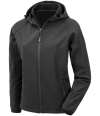 RS911F R911F Result Recycled Ladies Three Layer Printable Hooded Soft Shell Jacket Black colour image